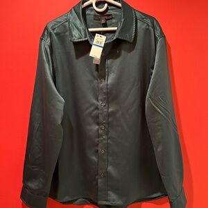 JAYWALKER Green Satin Shirt Size XL New with Tag